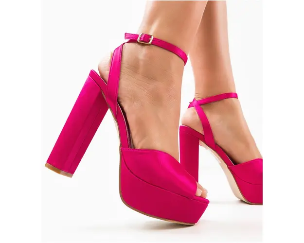 Sandale cu toc Gustavo Fuchsia