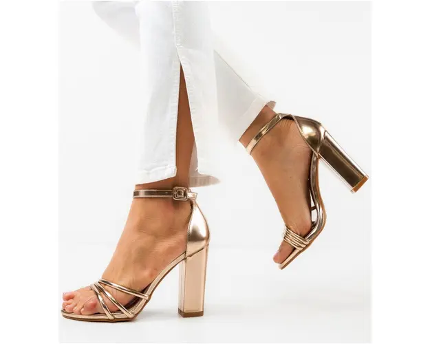 Sandale cu toc Holt Aurii