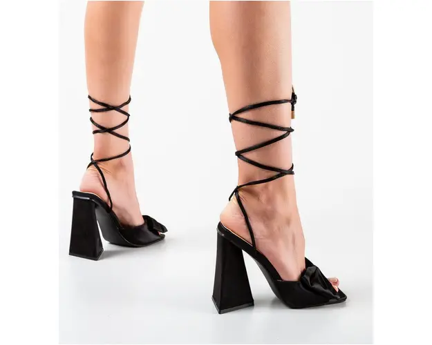 Sandale cu toc Humza Negre