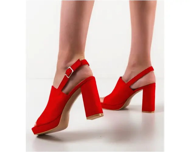 Sandale cu toc Ibrahim Rosii