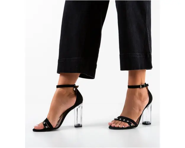 Sandale cu toc Javaid Negre