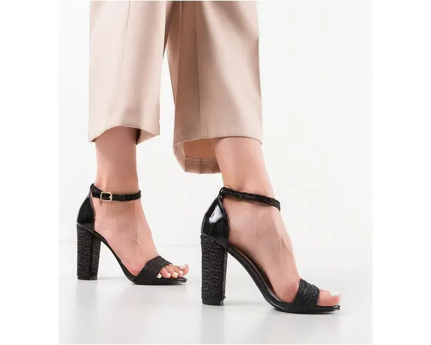 Sandale cu toc Johes Negre