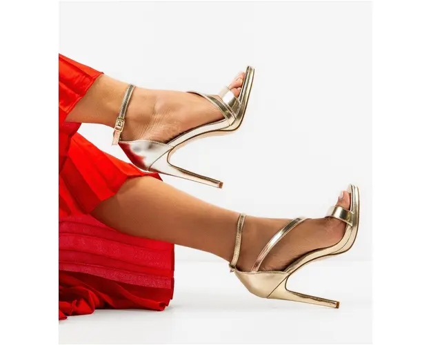 Sandale cu toc Jova Aurii
