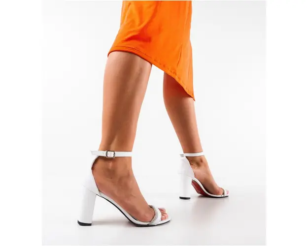 Sandale cu toc Juna Albe