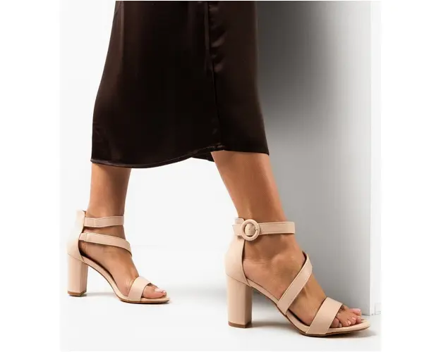Sandale cu toc Kelemen Bej 2