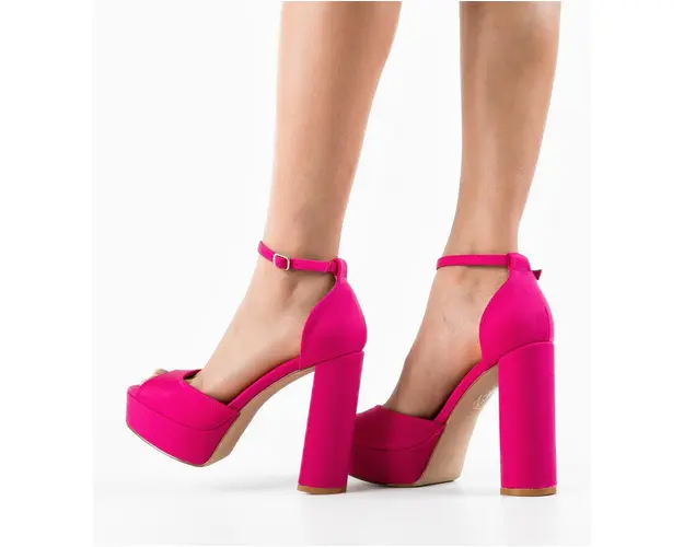 Sandale cu toc Kevin Fuchsia