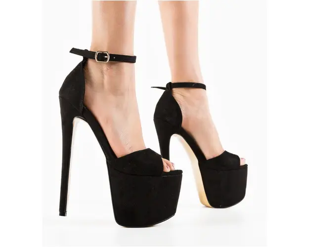 Sandale cu toc Kirano Negre