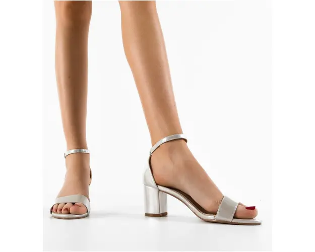 Sandale cu toc Leire Argintii