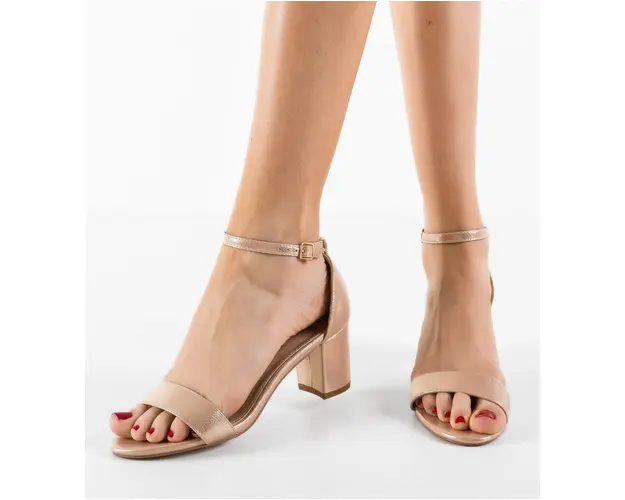 Sandale cu toc Leire Aurii