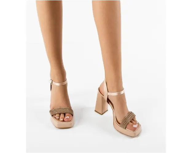 Sandale cu toc Lertag Bej