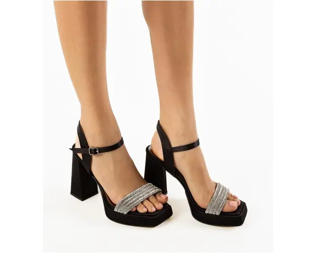 Sandale cu toc Lertag Negre