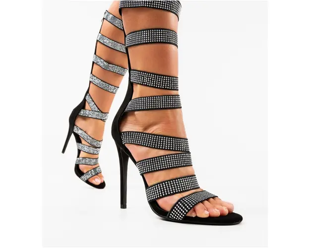 Sandale cu toc Leta Negre 2