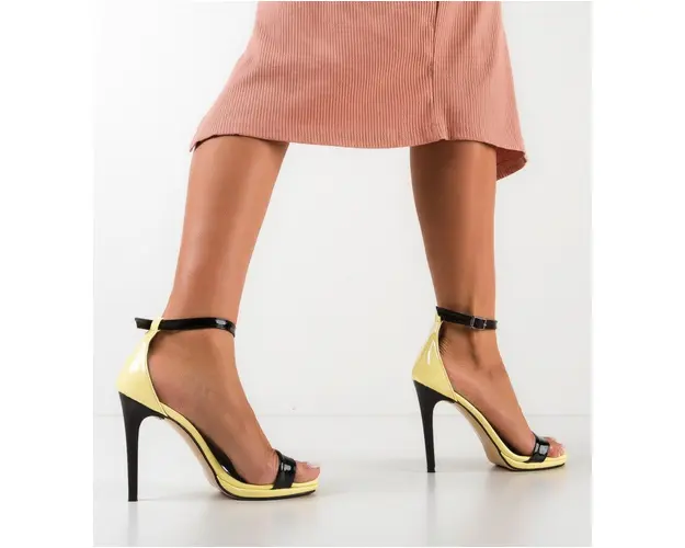 Sandale cu toc Lipsa Galbene