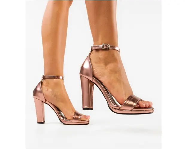 Sandale cu toc Lulay Aurii