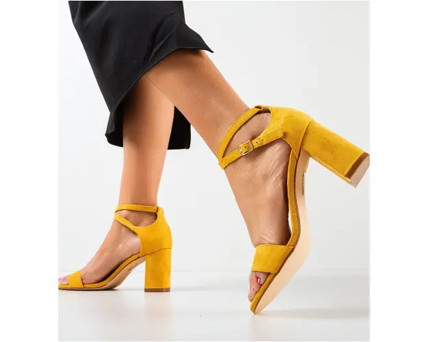 Sandale cu toc Lyla Galbene