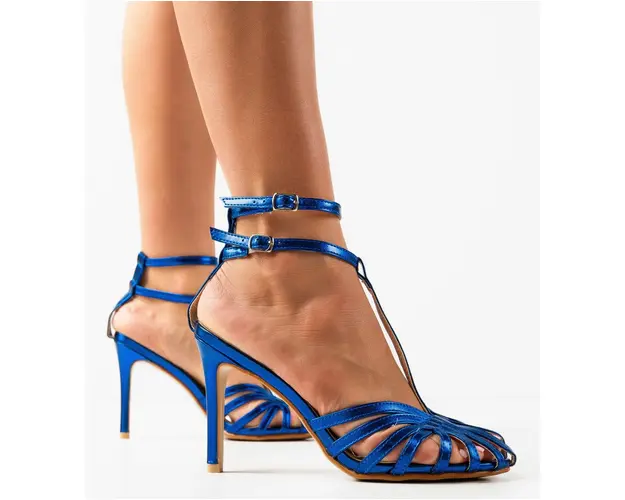 Sandale cu toc Macias Albastre