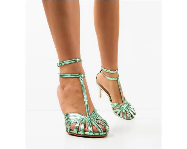 Sandale cu toc Macias Verzi