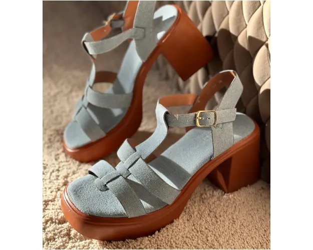 Sandale cu toc Merriam Albastre