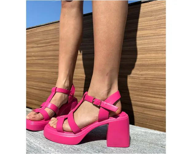 Sandale cu toc Merriam Fuchsia
