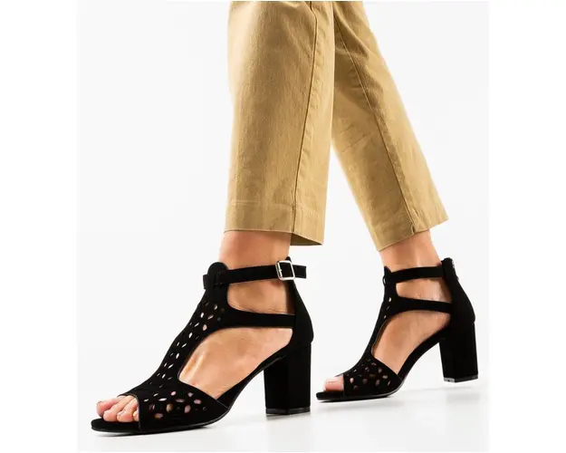 Sandale cu toc Minison Negre 2