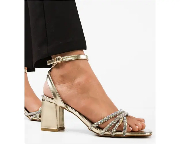 Sandale cu toc Nelson Aurii