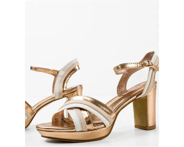 Sandale cu toc Noor Aurii