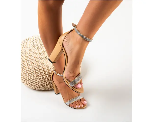 Sandale cu toc Odika Nude