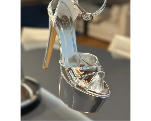 Sandale cu toc Olamide Argintii