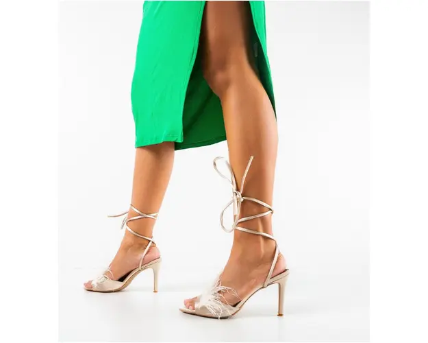 Sandale cu toc Orka Bej