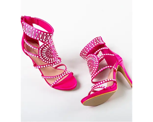 Sandale cu toc Orma Fuchsia