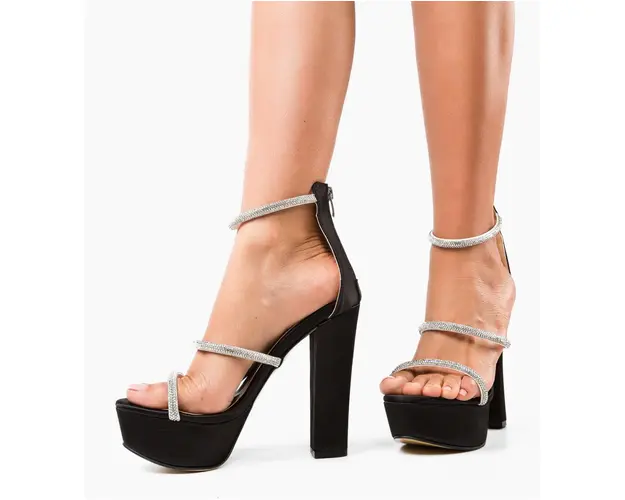 Sandale cu toc Patrysya Negre