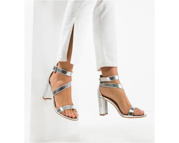 Sandale cu toc Philiber Argintii