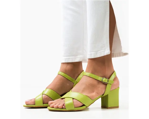 Sandale cu toc Phirun Verzi