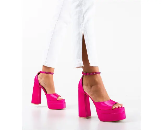 Sandale cu toc Pugh Fuchsia