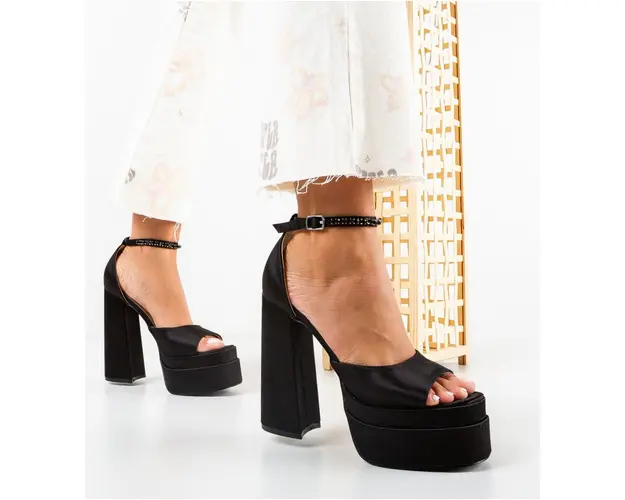 Sandale cu toc Pugh Negre