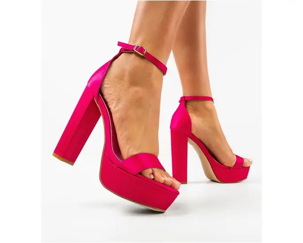 Sandale cu toc Rajesh Fuchsia