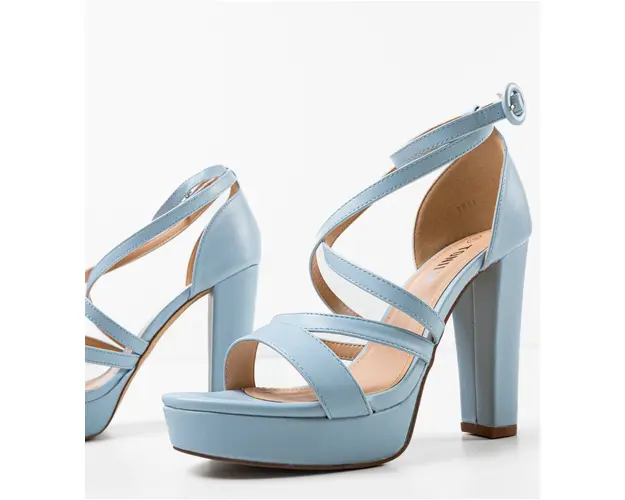 Sandale cu toc Ross Albastre