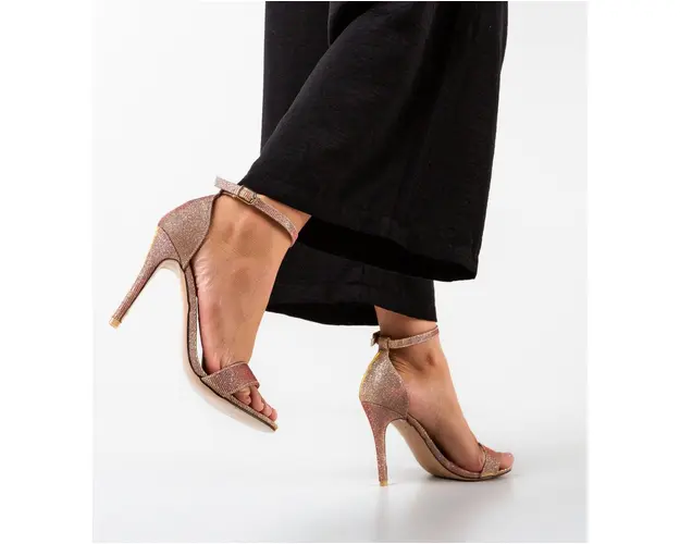 Sandale cu toc Scon Aurii