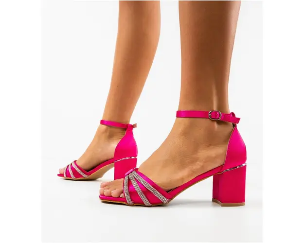 Sandale cu toc Skov Fuchsia