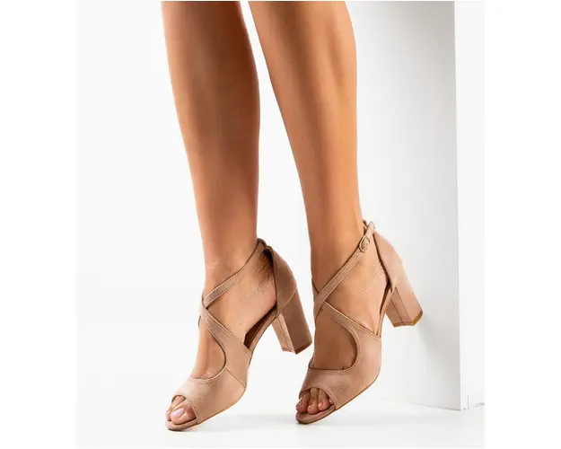 Sandale cu toc Sosin Bej