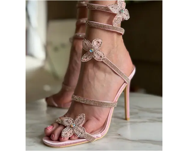 Sandale cu toc Suman Roz