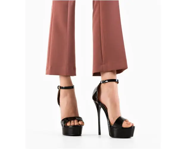 Sandale cu toc Swarn Negre