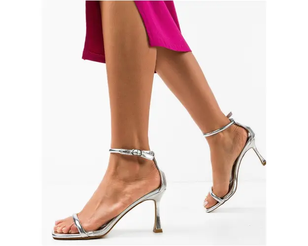 Sandale cu toc Sykes Argintii