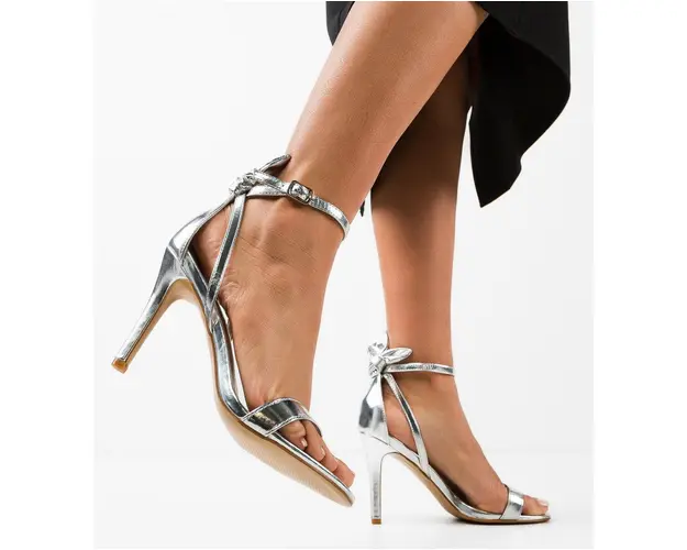 Sandale cu toc Tammie Argintii