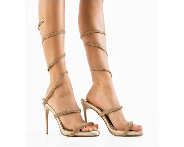 Sandale cu toc Tarkom Bej