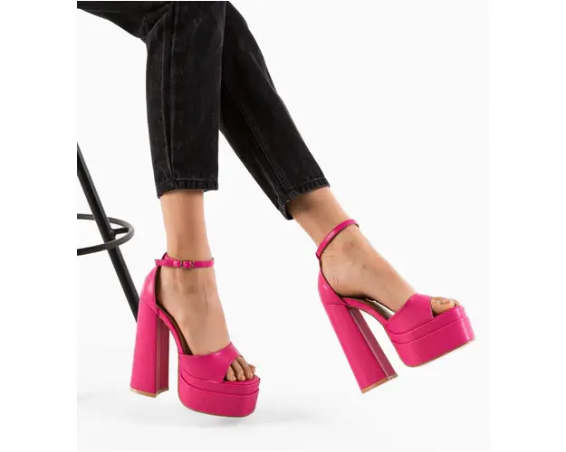 Sandale cu toc Tatenda Fuchsia