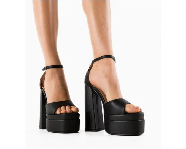 Sandale cu toc Tatenda Negre