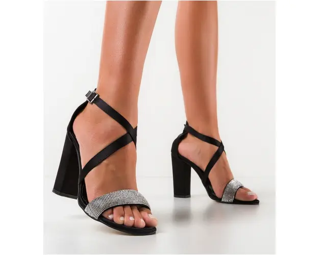 Sandale cu toc Terna Negre 2