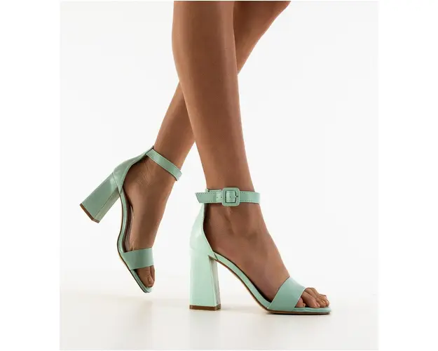 Sandale cu toc Teson Turcoaz