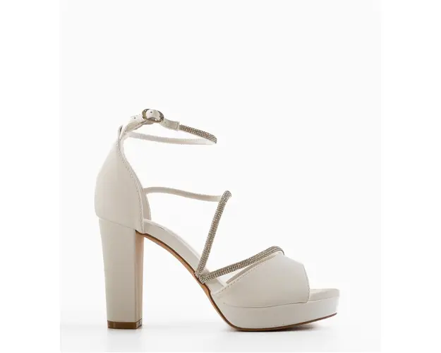 Sandale cu toc Tilburg Albe
